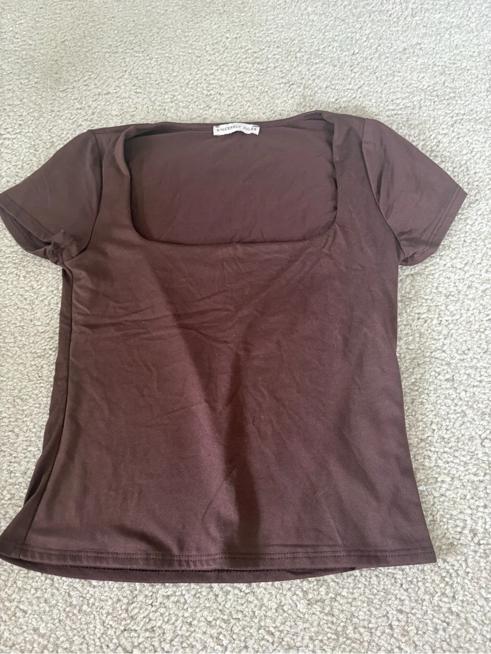 Sincerely Jules Brown Square-Neck Tank Top